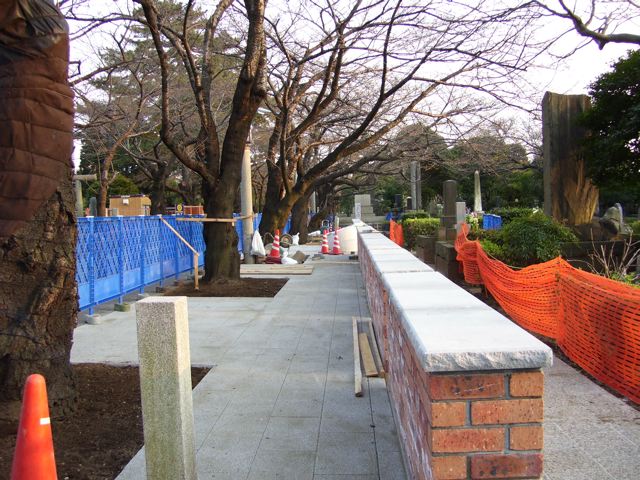 Aoyama cemetery, Foreign section, construction nearing completion